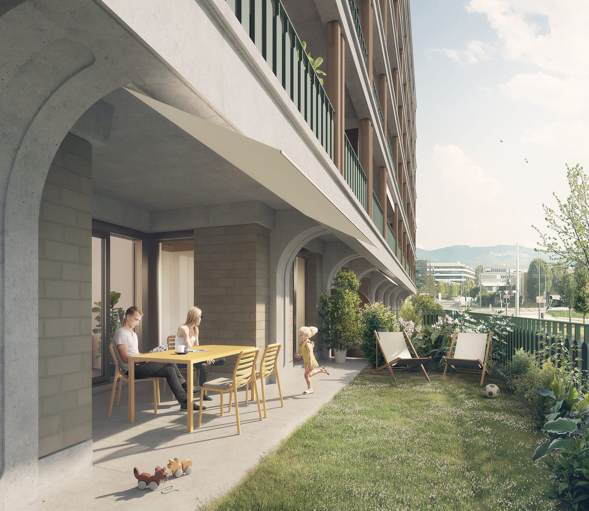 Intérieur d'un appartement lumineux avec finitions en chêne